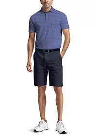 All-Over Micro Floral Print Short Sleeve Golf Polo Shirt