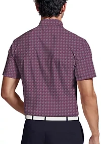 Men's All-Over Motion Geo Print Short Sleeve Golf Polo Shirt