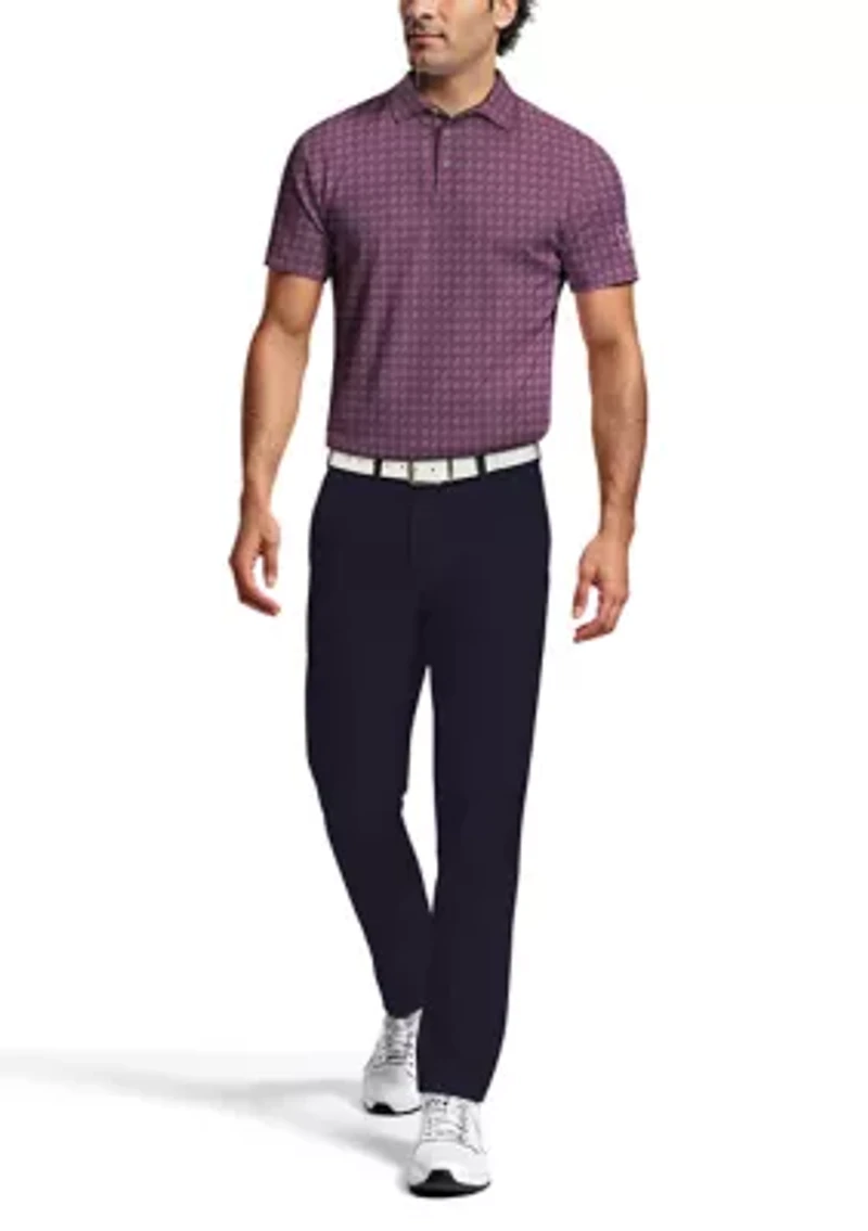 Men's All-Over Motion Geo Print Short Sleeve Golf Polo Shirt