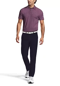 Men's All-Over Motion Geo Print Short Sleeve Golf Polo Shirt