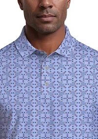 Layered Boat Print Short Sleeve Golf Polo