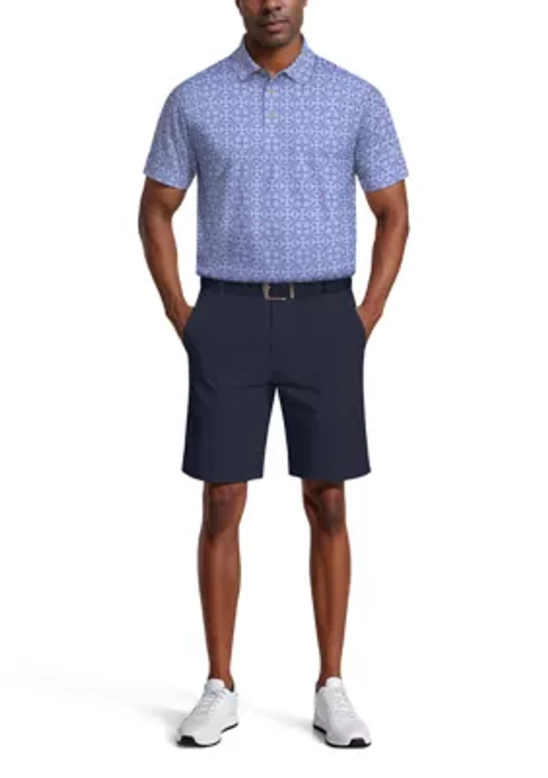 Layered Boat Print Short Sleeve Golf Polo