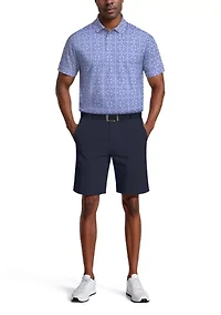 Layered Boat Print Short Sleeve Golf Polo