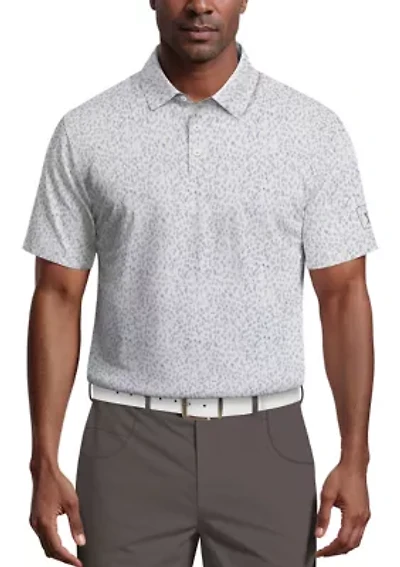 All-Over Golf Confetti Print Short Sleeve Polo Shirt