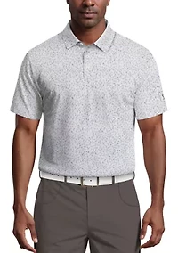 All-Over Golf Confetti Print Short Sleeve Polo Shirt