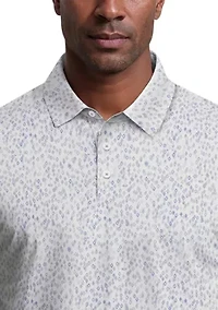 All-Over Golf Confetti Print Short Sleeve Polo Shirt