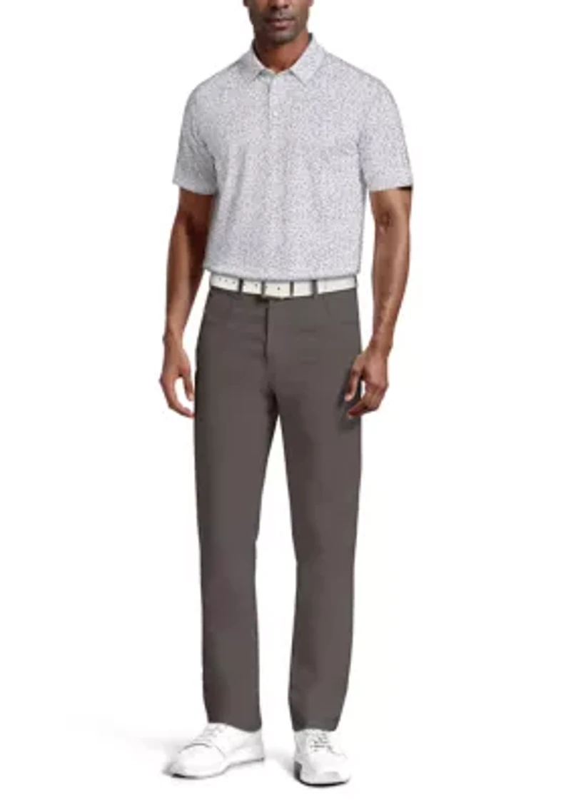 All-Over Golf Confetti Print Short Sleeve Polo Shirt