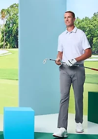 All-Over Golf Confetti Print Short Sleeve Polo Shirt