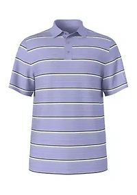 All Over Micro Geo Stripe Print Short Sleeve Golf Polo