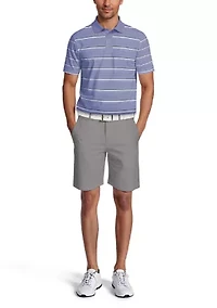 All Over Micro Geo Stripe Print Short Sleeve Golf Polo
