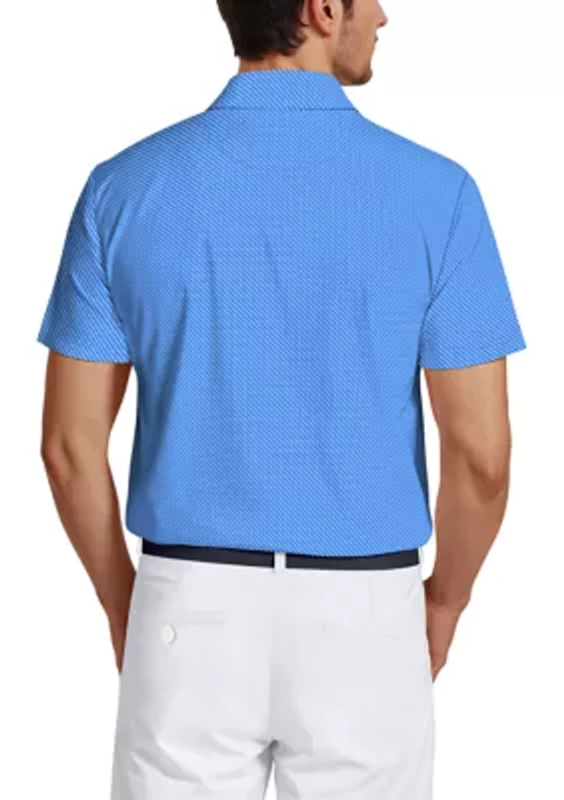 Micro Geo Print Short Sleeve Golf Polo Shirt