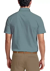 Micro Geo Print Short Sleeve Golf Polo Shirt