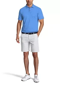 Micro Geo Print Short Sleeve Golf Polo Shirt