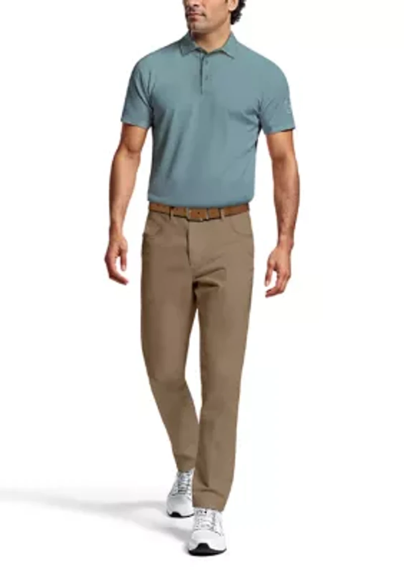 Micro Geo Print Short Sleeve Golf Polo Shirt