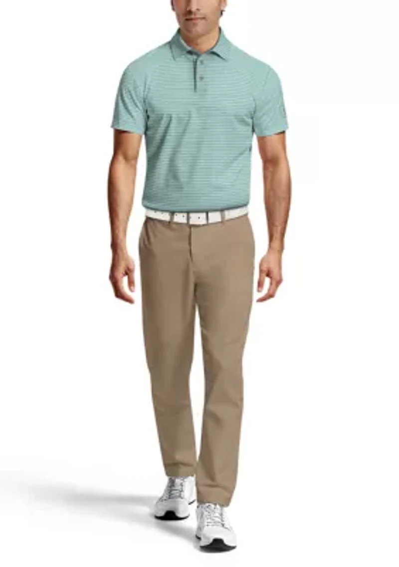 Heather Feeder Stripe Short Sleeve Golf Polo Shirt