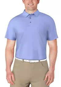 Men's Solid Cooling Texture Golf Polo Shirt