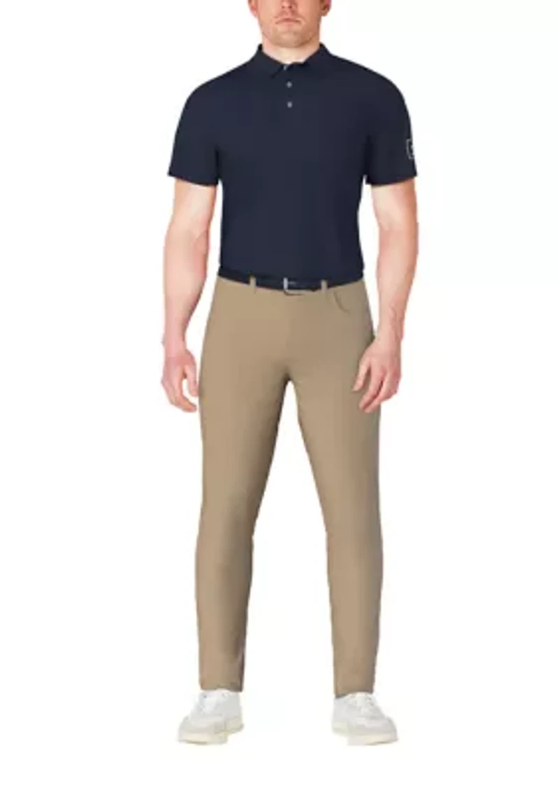 Men's Solid Cooling Texture Golf Polo Shirt