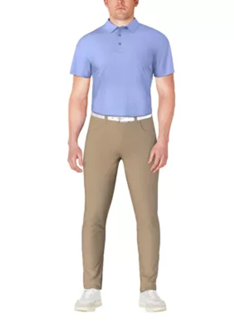 Men's Solid Cooling Texture Golf Polo Shirt