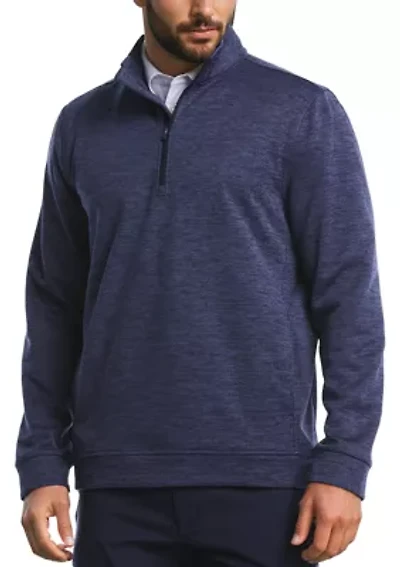 Men's Mini Argyle Quilted Knit 1/4 Zip Long Sleeve Golf Base Layer Pullover