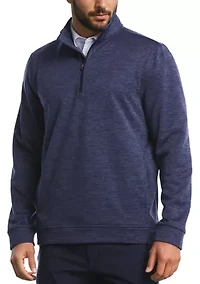 Men's Mini Argyle Quilted Knit 1/4 Zip Long Sleeve Golf Base Layer Pullover