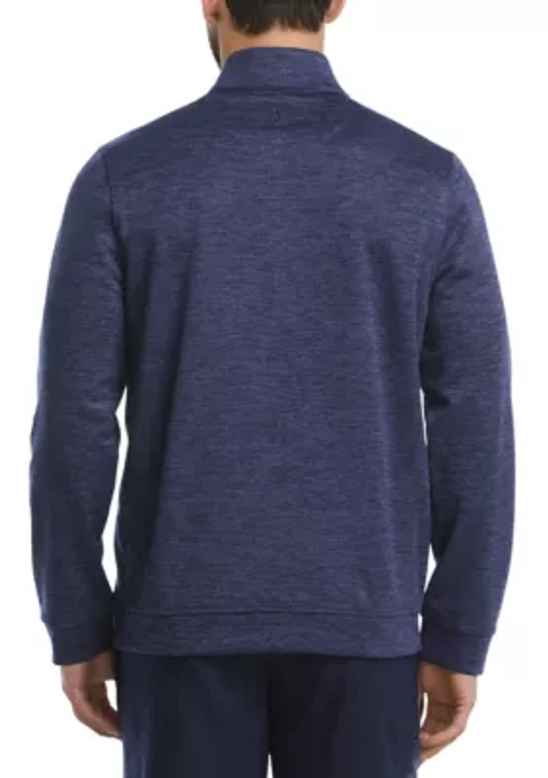 Men's Mini Argyle Quilted Knit 1/4 Zip Long Sleeve Golf Base Layer Pullover