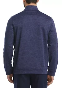 Men's Mini Argyle Quilted Knit 1/4 Zip Long Sleeve Golf Base Layer Pullover