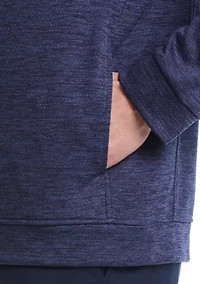 Men's Mini Argyle Quilted Knit 1/4 Zip Long Sleeve Golf Base Layer Pullover