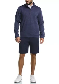 Men's Mini Argyle Quilted Knit 1/4 Zip Long Sleeve Golf Base Layer Pullover