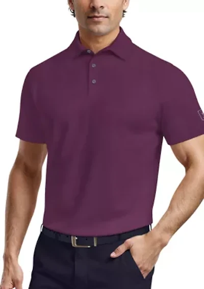 Solid Cooling Texture Short Sleeve Golf Polo Shirt