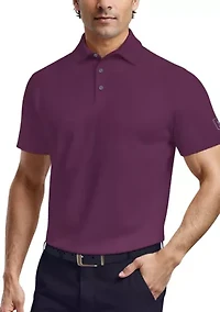 Solid Cooling Texture Short Sleeve Golf Polo Shirt