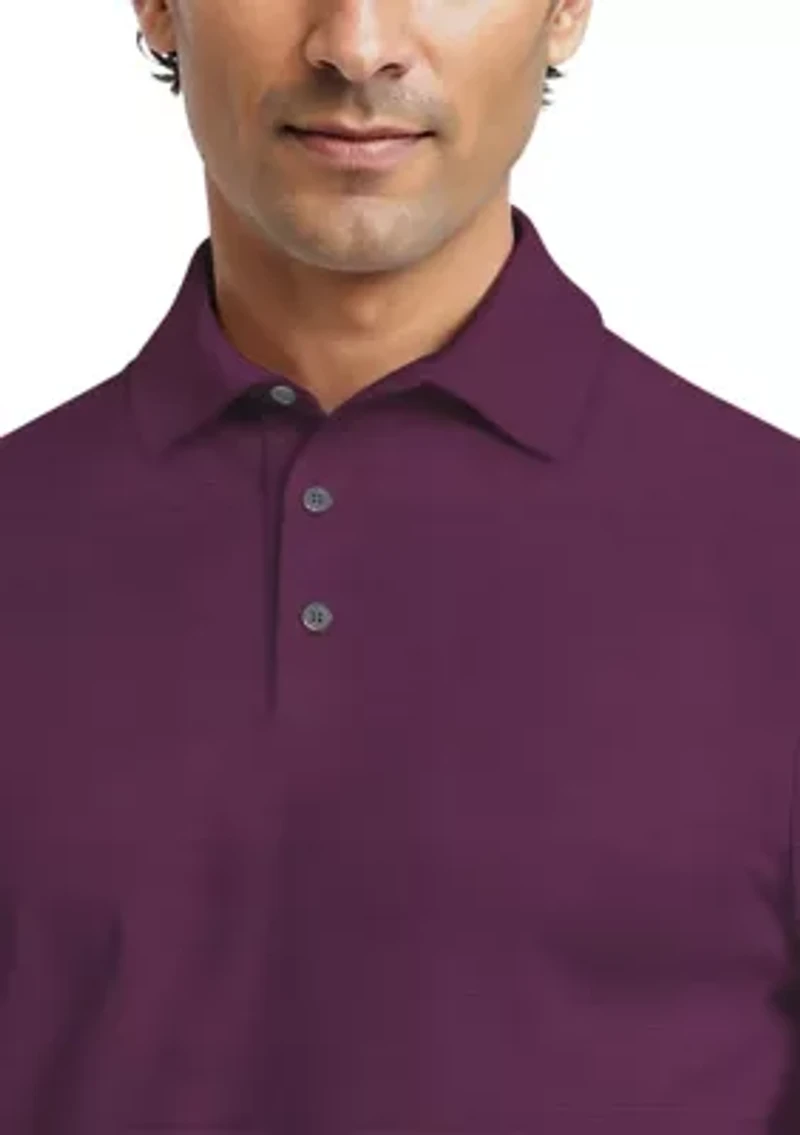 Solid Cooling Texture Short Sleeve Golf Polo Shirt