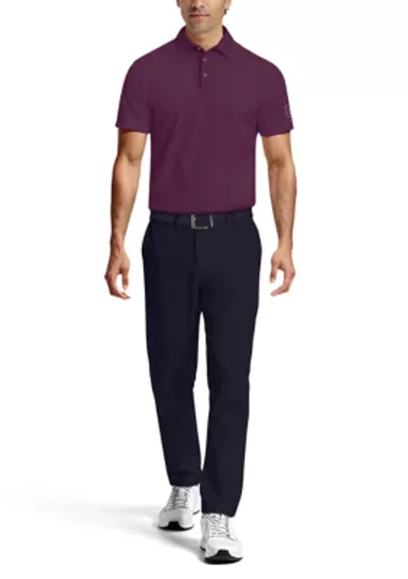 Solid Cooling Texture Short Sleeve Golf Polo Shirt