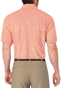 Men's Abstract Golf Flag Print Short Sleeve Polo Shirt