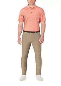 Men's Abstract Golf Flag Print Short Sleeve Polo Shirt