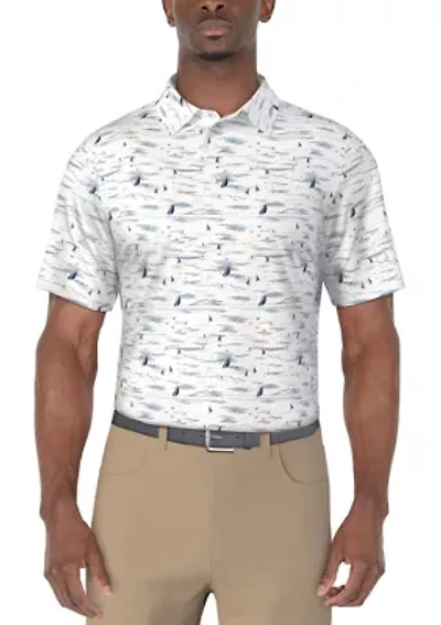 Men's Nautical Print Golf Polo Shirt