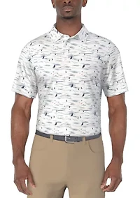 Men's Nautical Print Golf Polo Shirt