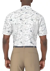 Men's Nautical Print Golf Polo Shirt