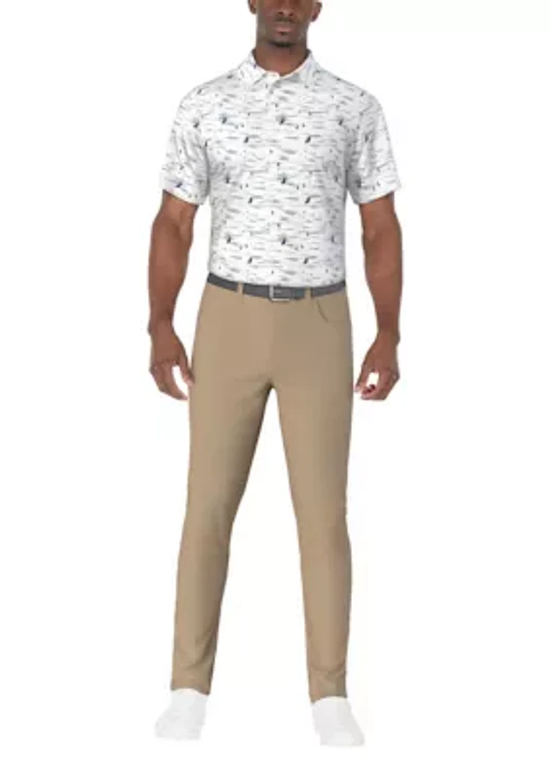 Men's Nautical Print Golf Polo Shirt
