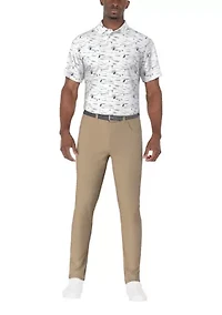 Men's Nautical Print Golf Polo Shirt