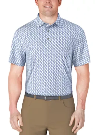Men's Pineapple Print Short Sleeve Golf Polo Shirt