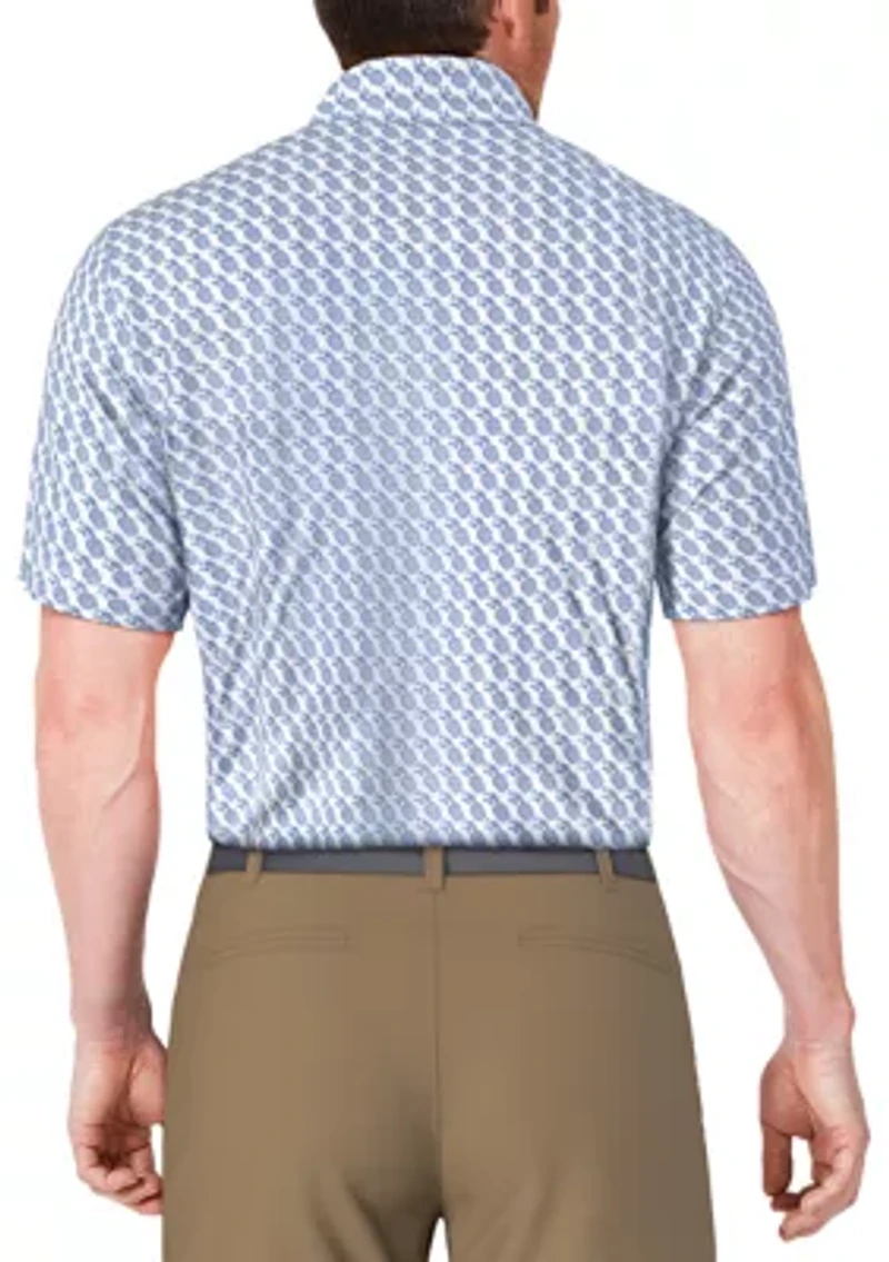 Men's Pineapple Print Short Sleeve Golf Polo Shirt