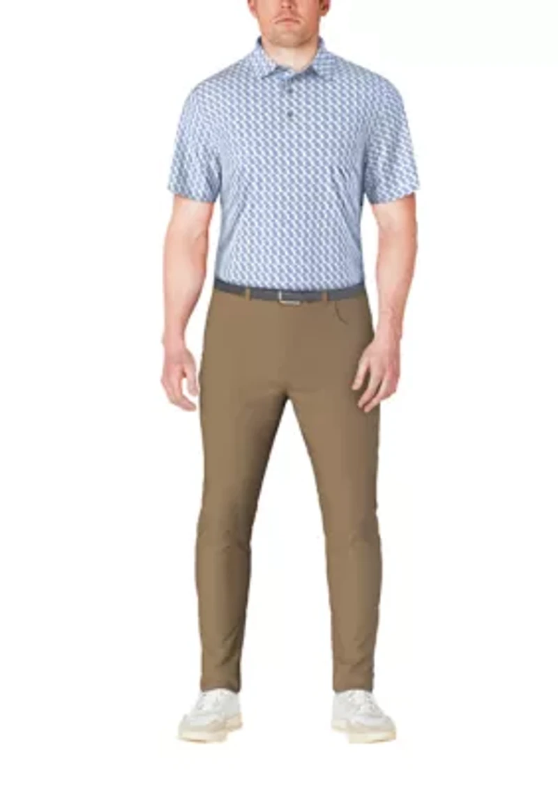Men's Pineapple Print Short Sleeve Golf Polo Shirt