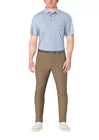 Men's Pineapple Print Short Sleeve Golf Polo Shirt