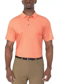 Men's Short Sleeve Geometric Printed Golf Polo Shirt
