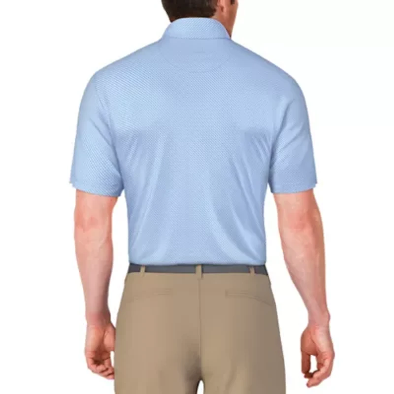 Men's Short Sleeve Geometric Printed Golf Polo Shirt