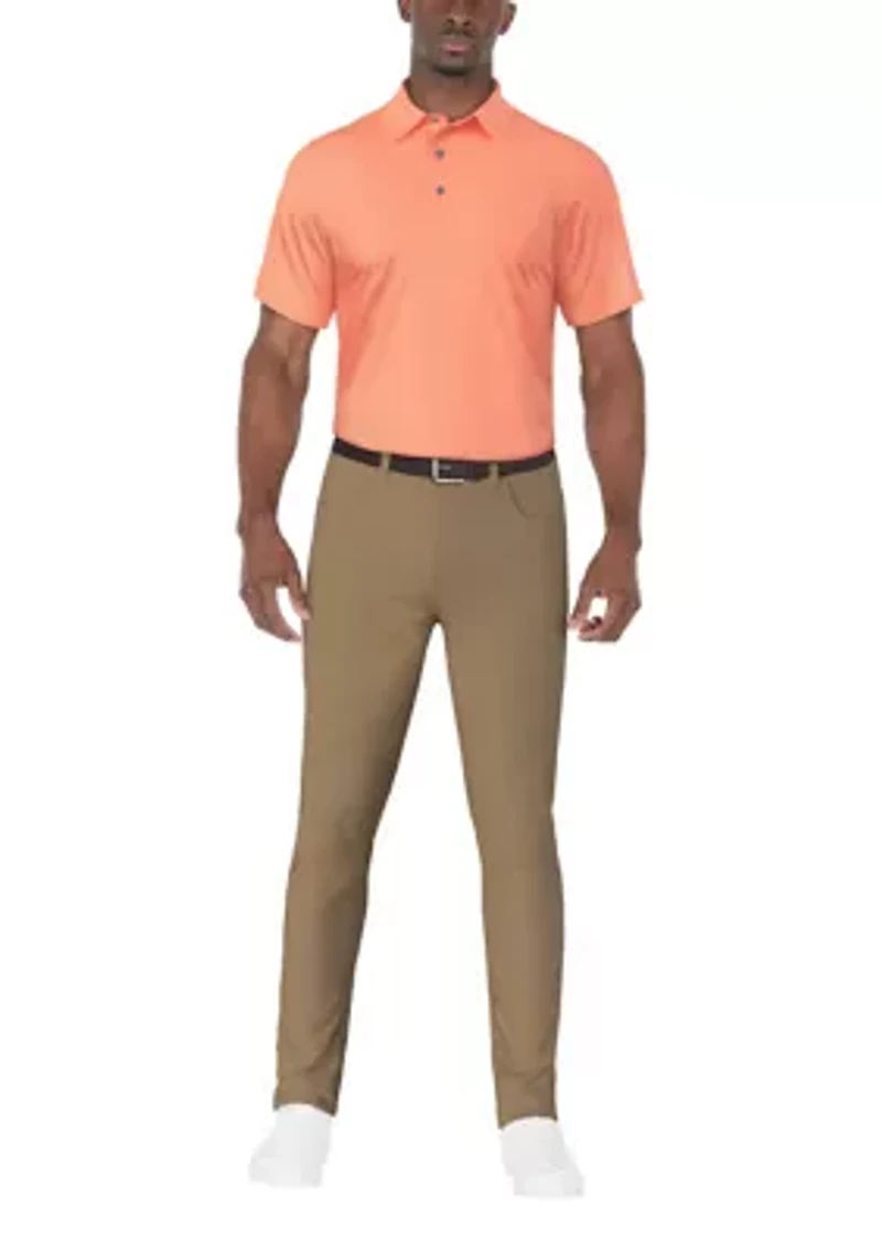 Men's Short Sleeve Geometric Printed Golf Polo Shirt