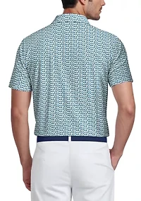Men's All Over Energized Geo Print Short Sleeve Golf Polo Shirt