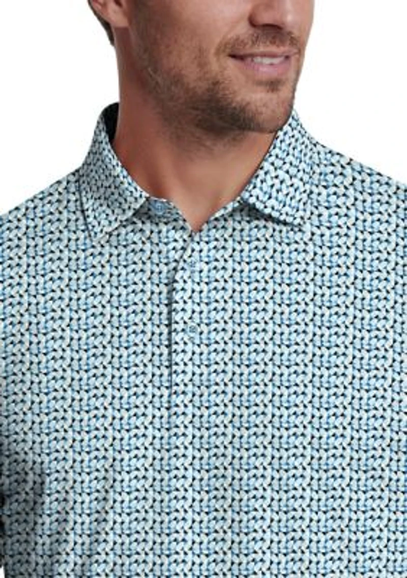 Men's All Over Energized Geo Print Short Sleeve Golf Polo Shirt