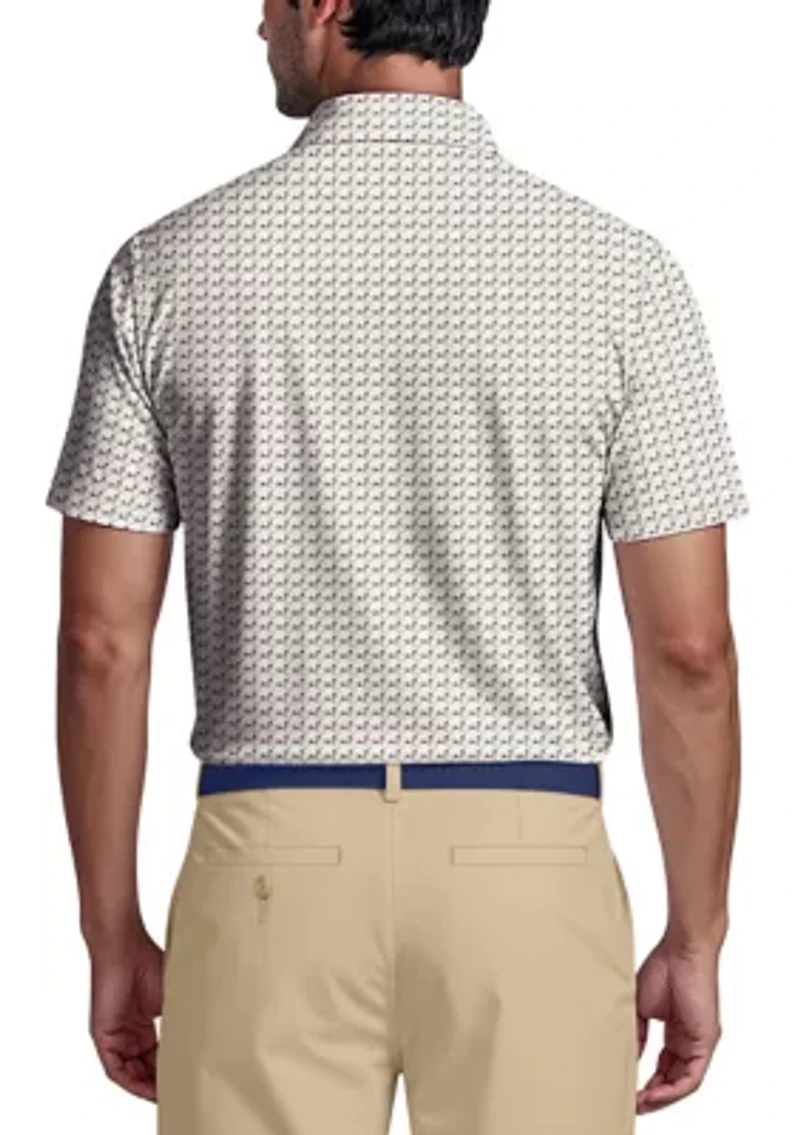 Men's Geometric Cocktail Print Short Sleeve Golf Polo Shirt