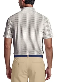 Men's Geometric Cocktail Print Short Sleeve Golf Polo Shirt